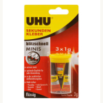 UHU Sekundenkleber mini 3x1g