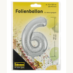 Folienballon 6 silber