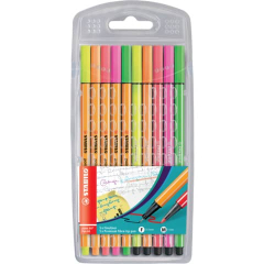 STABILO Fineliner Pen 68 + point 88® Etui NEON