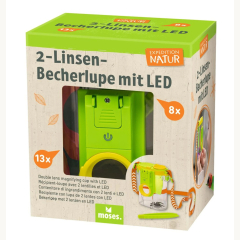 2-Linsen-Becherlupe mit LED