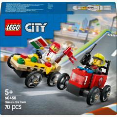 60458 City Pizzalieferwagen vs. Löschauto