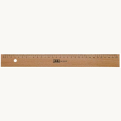 Lineal 30 cm Holz m.Metall.